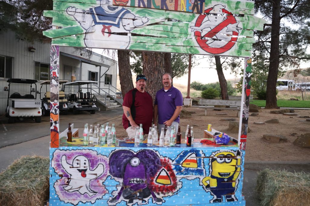 Ring toss game at the CMF, CSP-Solano trunk-or-treat Halloween and harvest festival for staff and their families, Oct. 29, 2025, in Vacaville, Calif.
