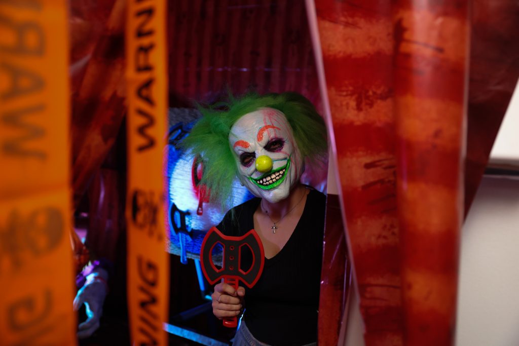 Haunted house at the CMF, CSP-Solano trunk-or-treat Halloween and harvest festival for staff and their families, Oct. 29, 2025, in Vacaville, Calif.