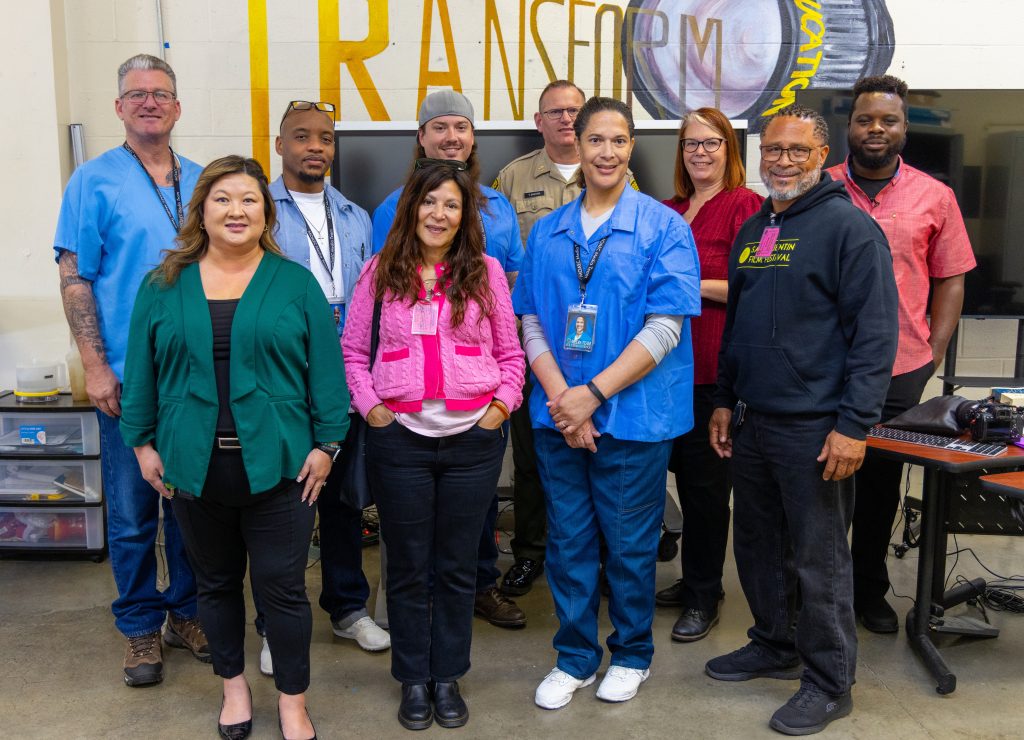 Group photo of the San Quentin Film Festival organizers with the CMF media program.