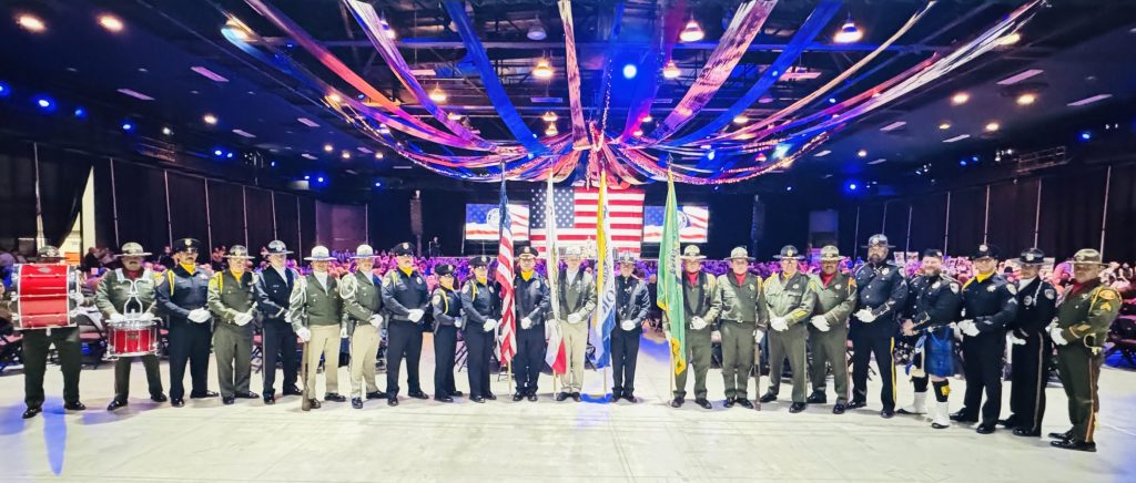 Multi-departmental honor guard team at the Kern County Officer of the Year Ceremony