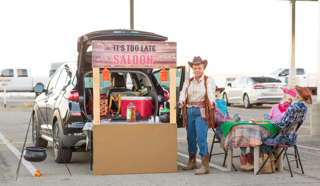 Wild west saloon trunk-or-treat Halloween festival for staff at CSP-Los Angeles County.