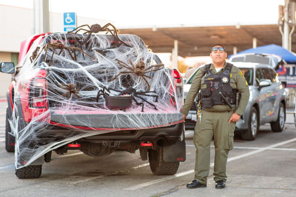 Decorated vehicle trunk at LAC.