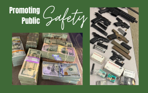 Operation Folsom Blues with confiscated weapons, ammunition and money.