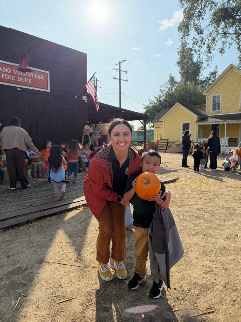 KVSP CRO with student and pumpkin