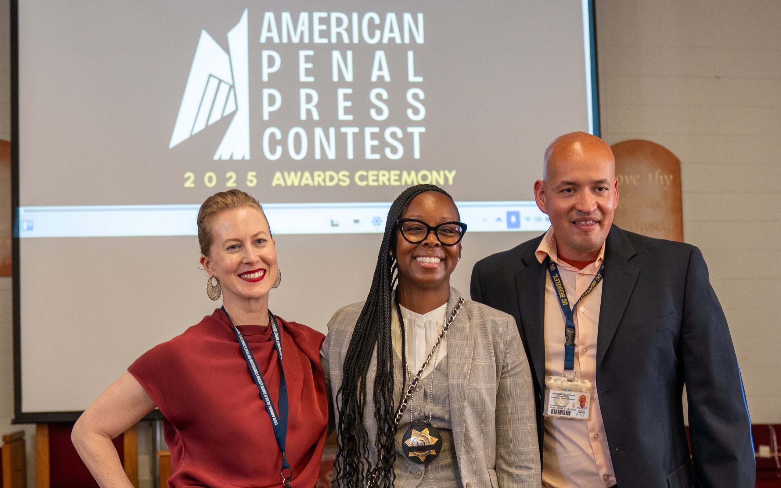 American Penal Press Contest group photo at San Quentin Rehabilitation Center.