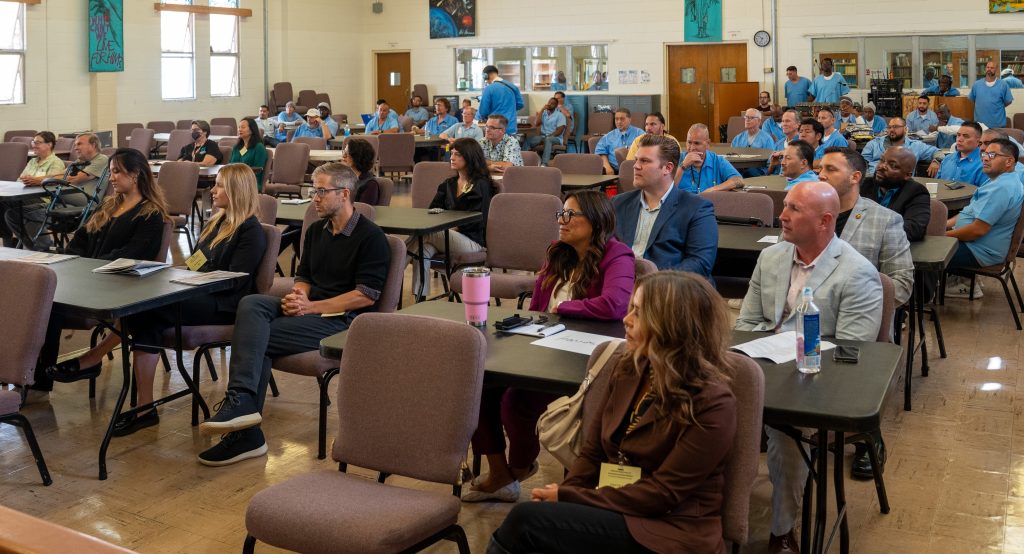 San Quentin Penal Press Contest audience watching event and livestream.