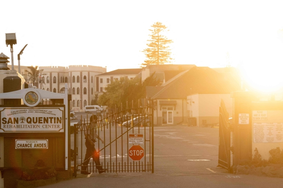 A guard closes the gate at San Quentin Rehabilitation Center in San Quentin, California, home to some of the US’ most violent convicts