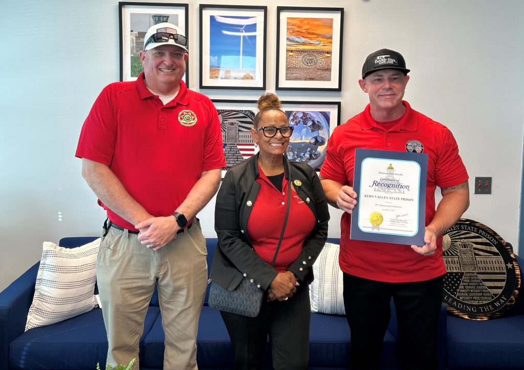 CDW (A) S. Cramner, a city representative, and acting Warden Pat Horn at KVSP.