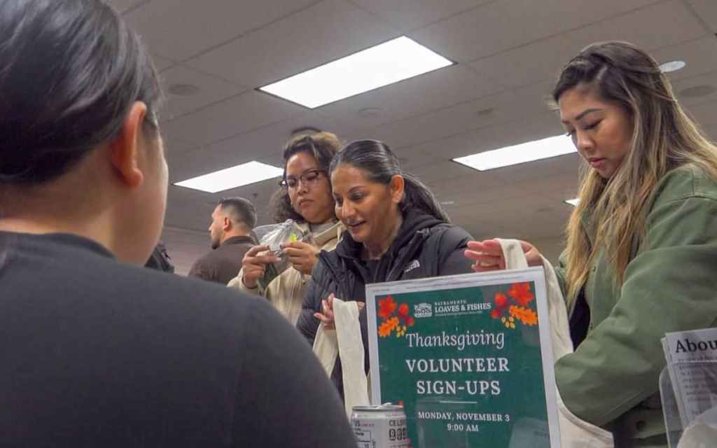 Loaves and Fishes organization explains their mission to staff for Our Promise 2025 in Elk Grove. 