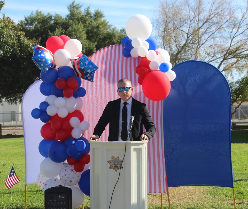 CDW Marsh speaking at the PVSP Veterans Day 2025 event.