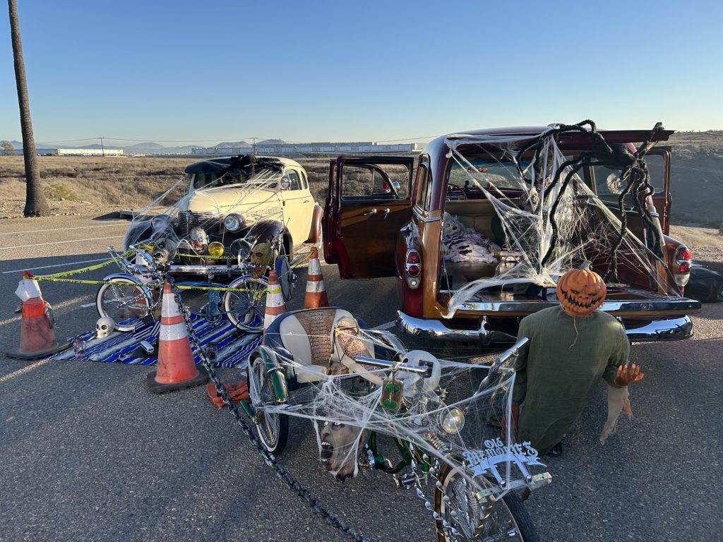 Vehicle decorated for halloween