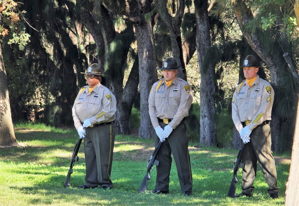 The San Quentin Honor Guard paid respects to Stephen Tennell, a retired sergeant, during a celebration of life held Nov. 1, 2025.