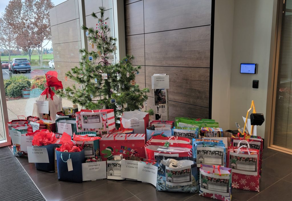 CCHCS corrections services gathered gifts for the Sacramento Children's Home. 