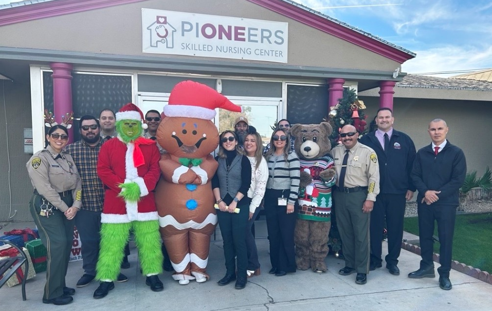 Staff from Calipatria State Prison at Pioneers Skilled Nursing Center.