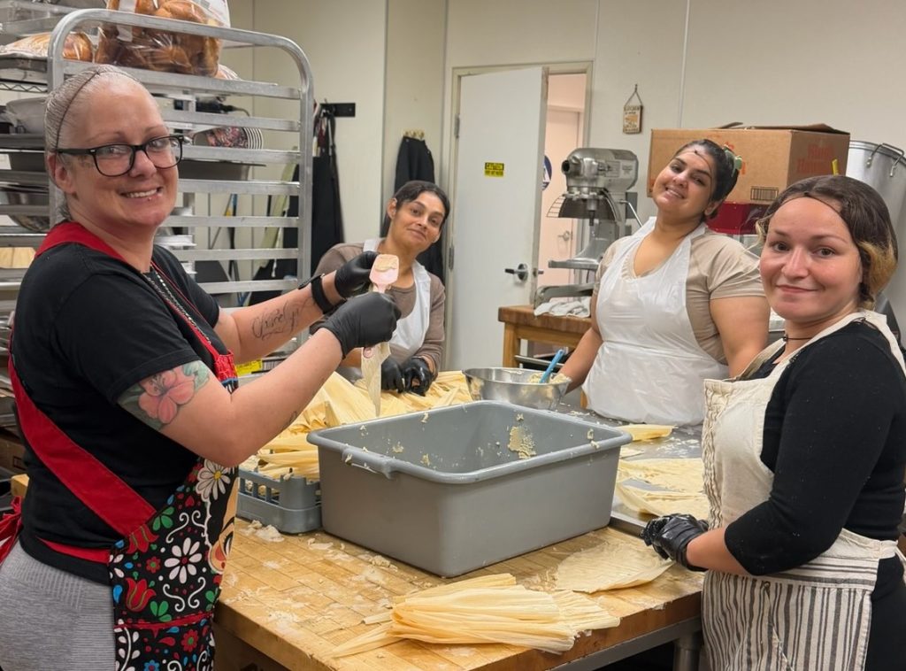 Women making tamales at FCRP-Sacramento.