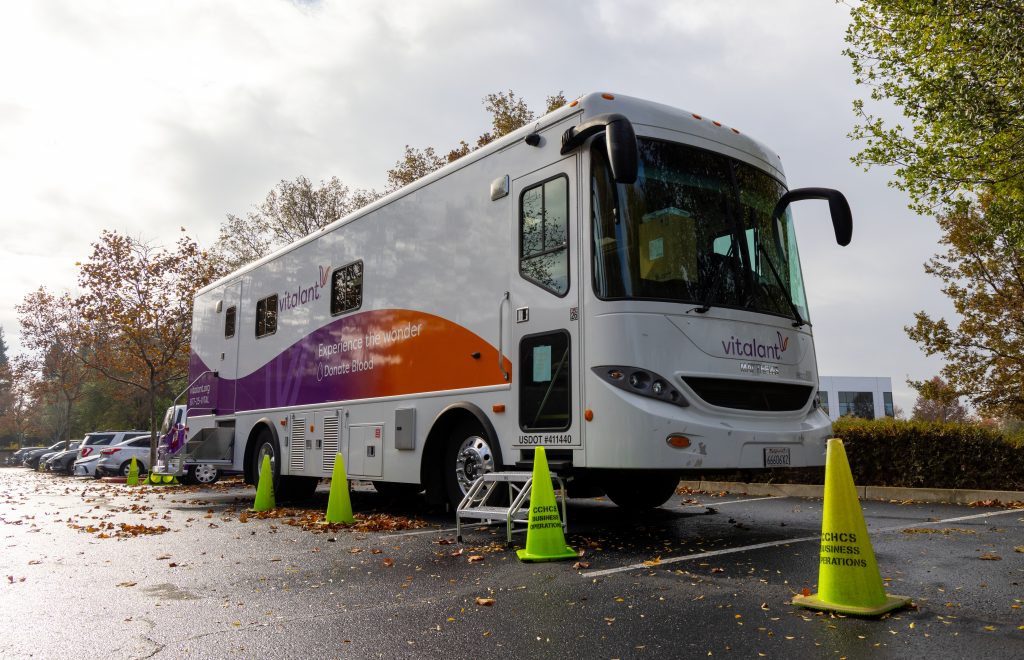Vitalant blood drive donation vehicle.