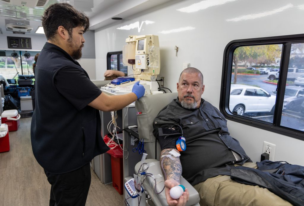 Headquarters blood drive in Elk Grove.
