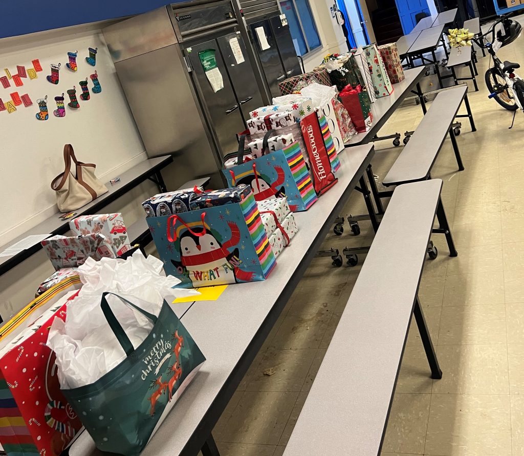 Gifts at the school, delivered by CDCR Human Resources.