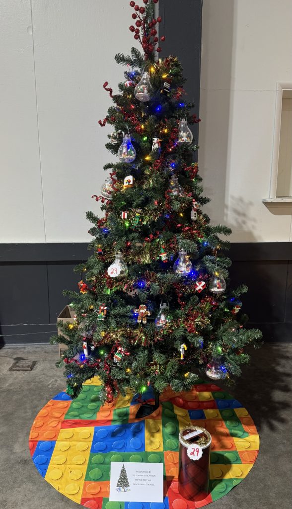Decorated tree donated by Pelican Bay State Prison and incarcerated-person family council to the Festival of Trees charity fundraiser. 