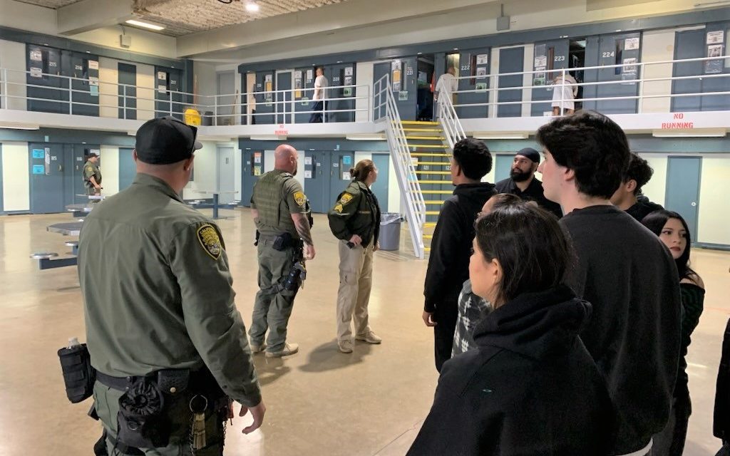CDCR recruiters tour California Medical Facility with college students.