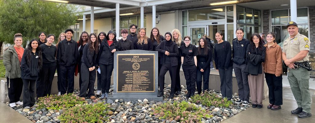 Recruiters take students on a tour of California Health Care Facility in Stockton as part of the college outreach program.