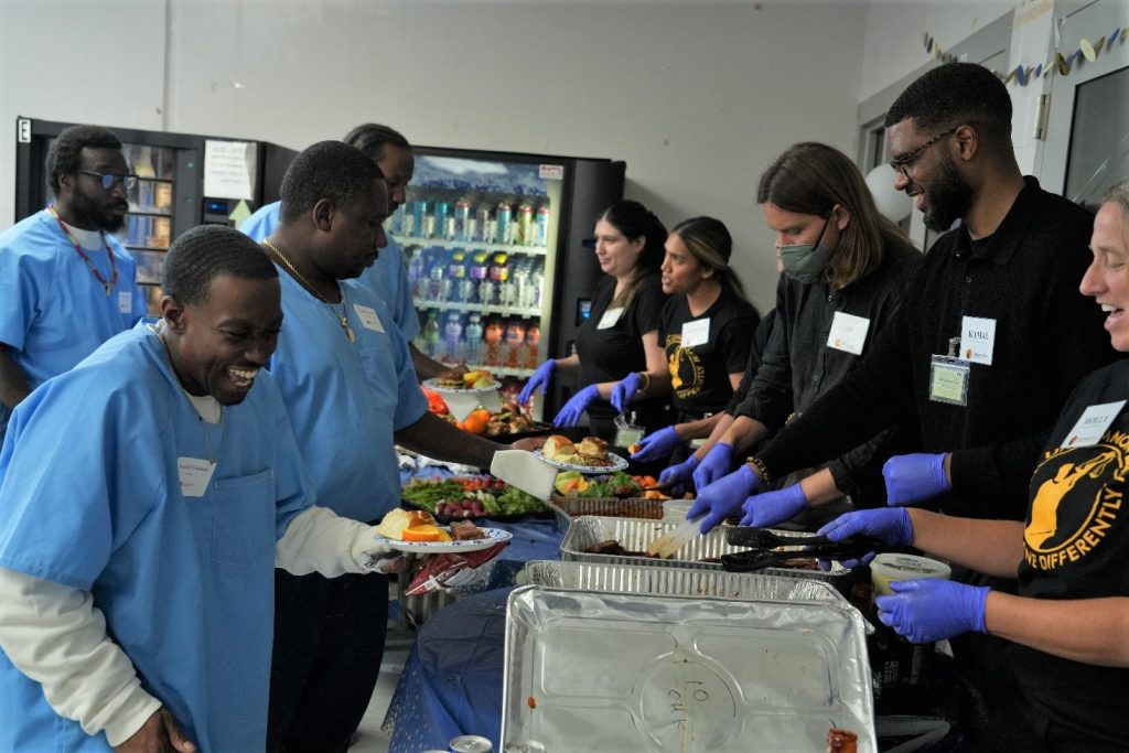 Food was part of the Uncommon Law graduation bash at the prison.