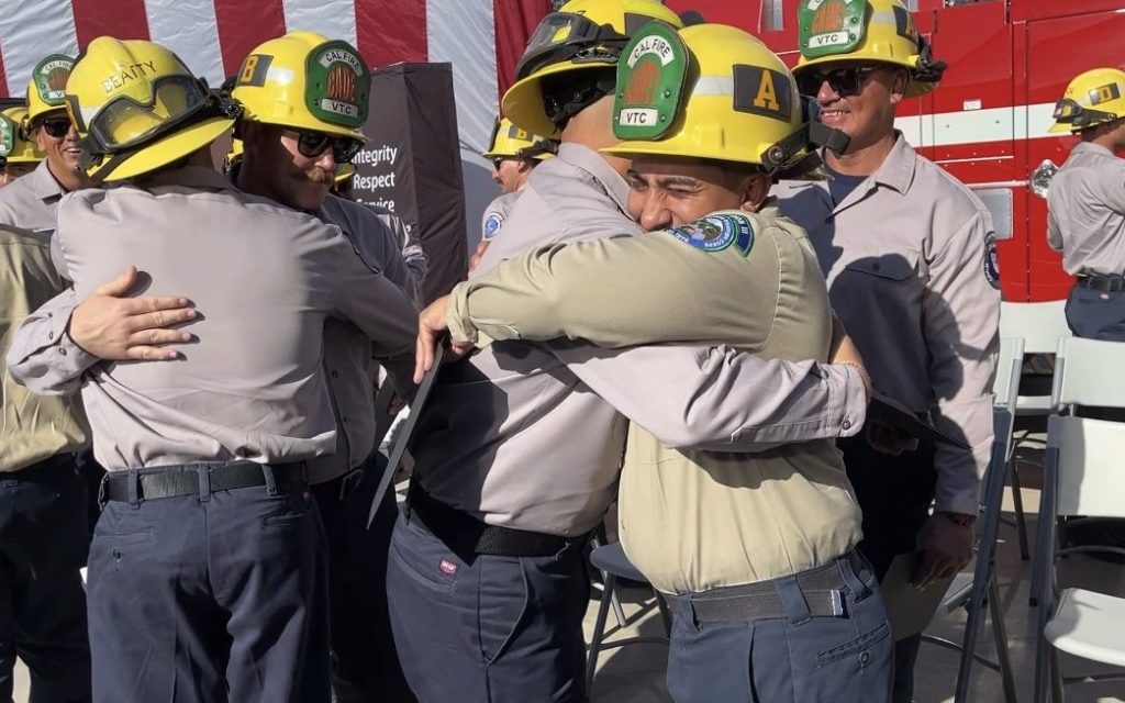 Ventura Training Center graduates celebrate as they earn their firefighter certification.