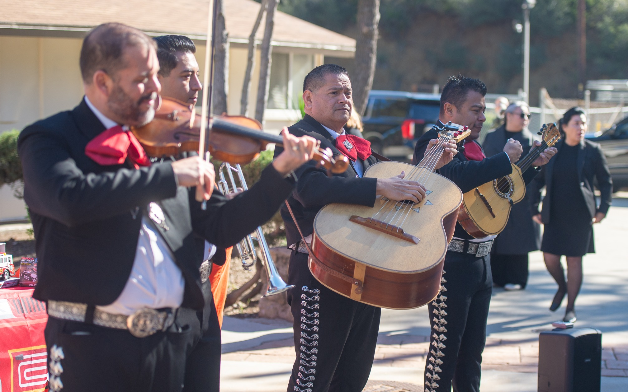 Los Angeles Police Department Mariachis perform during a grand opening ceremony for the Malibu Conservation Camp Outdoor Educational Center.