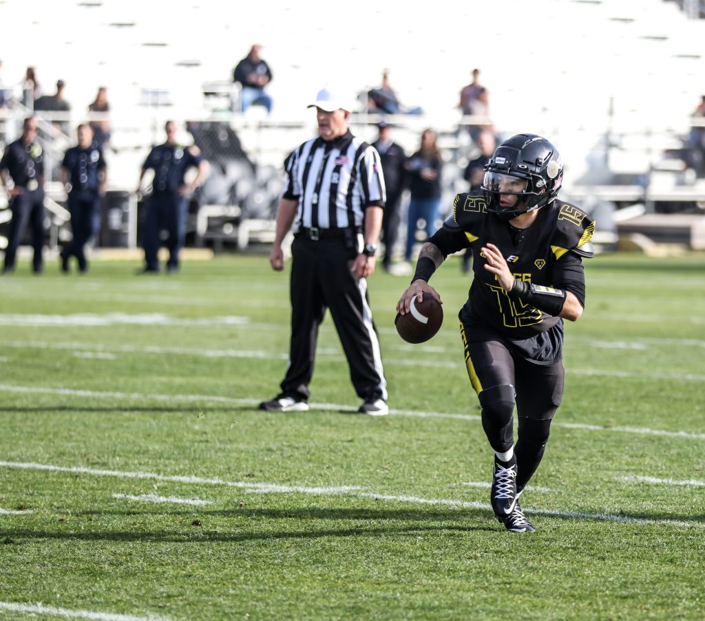 Running with the ball.