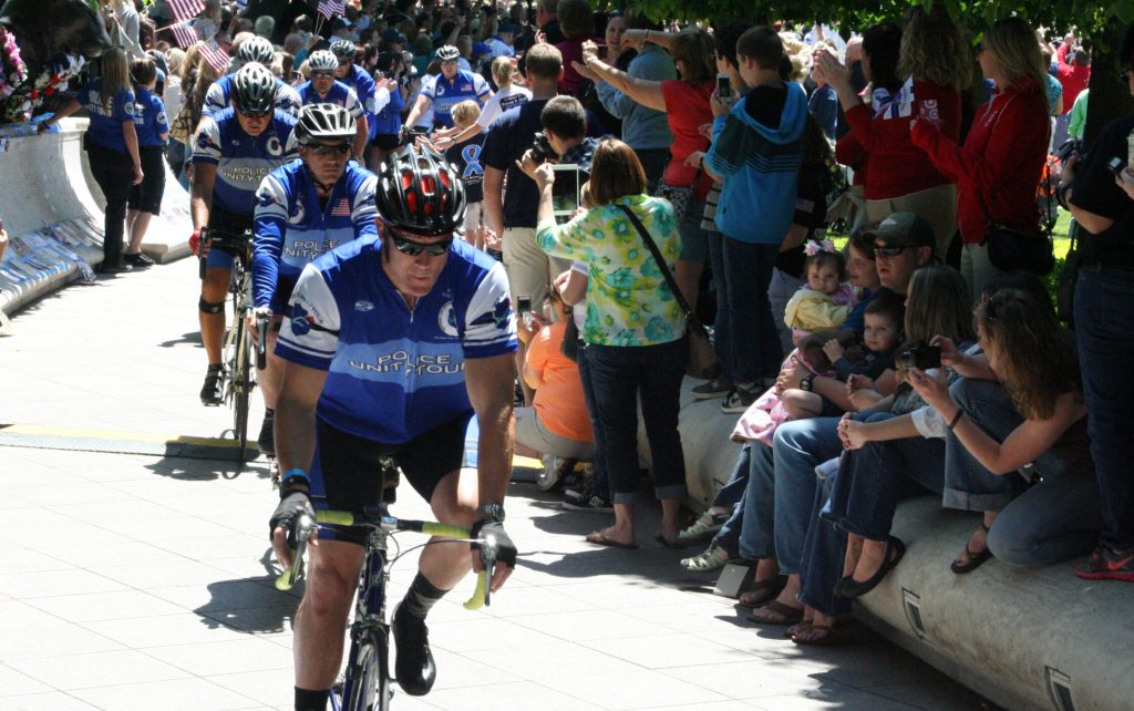 Riders take part in the Police Unity Tour, a four-day 300-mile ride to honor law enforcement officers killed in the line of duty.