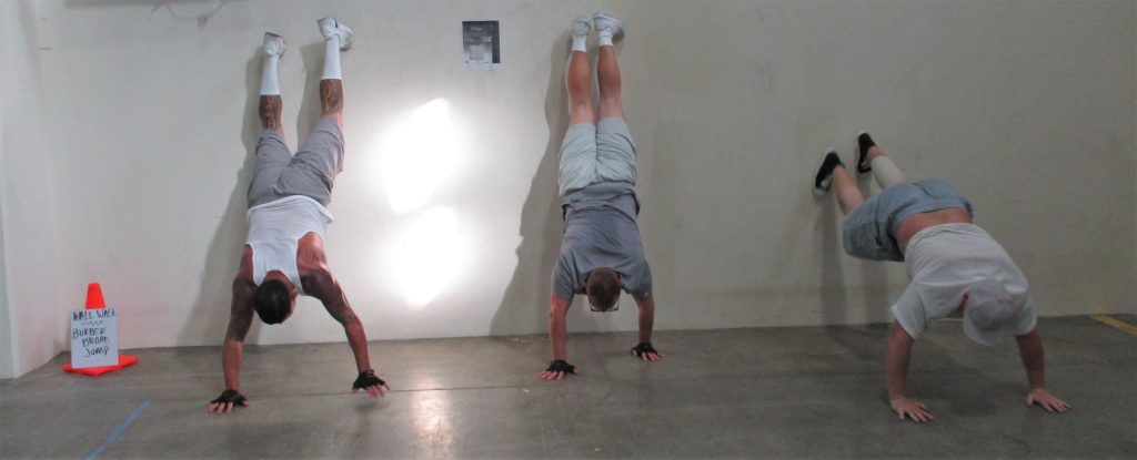 Men doing exercises at SATF.