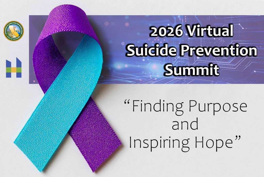 Visual graphic of suicide prevention month ribbon with text "2026 Virtual Suicide Prevention Summit" and "Finding Purpose and Inspiring Hope"