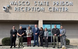 WSP-RC and Federal Correctional Institution-Mendota leadership in front of the state prison.