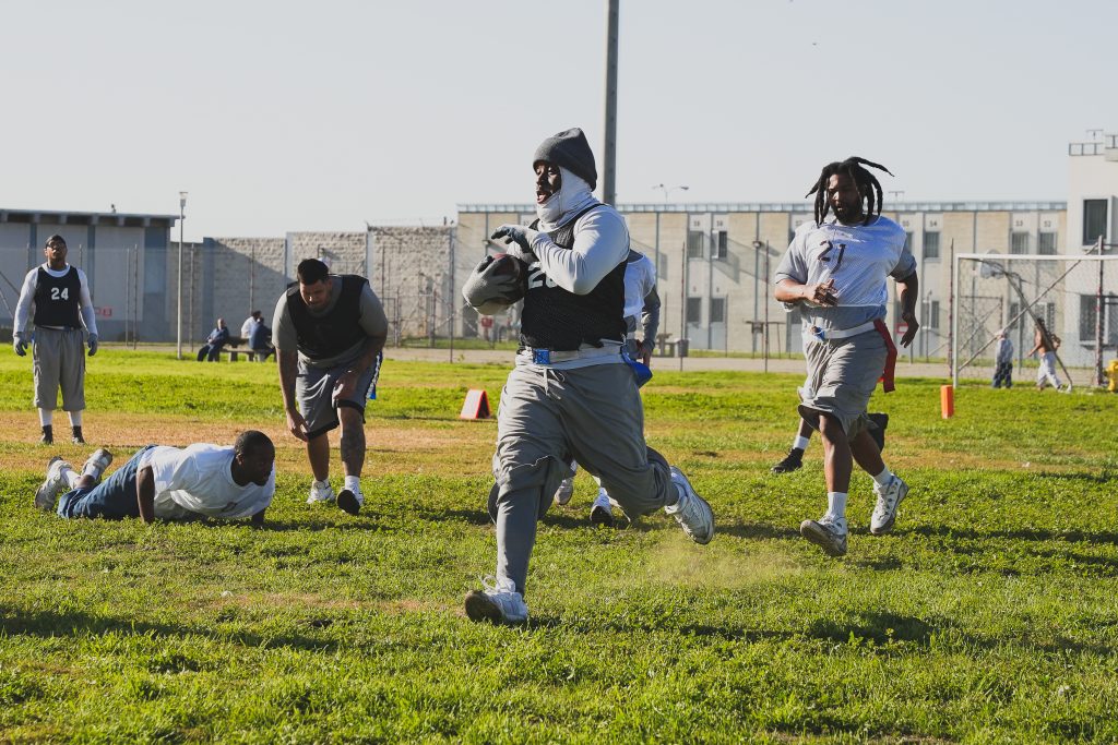 Running with the ball at CIM.