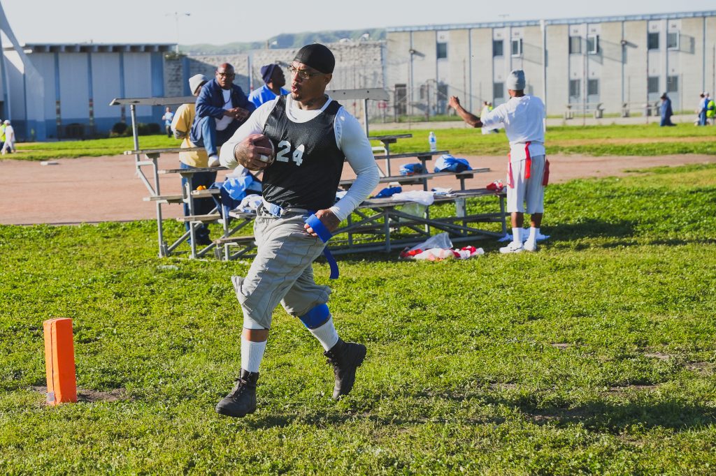 A player runs with the ball.