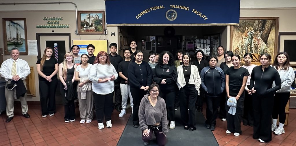 Many students and staff standing together inside CTF