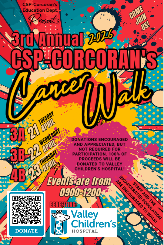 Flyer with CSP-Corcorans 2026 cancer walk details