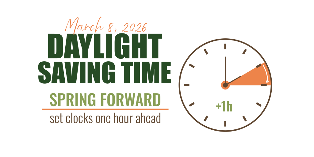 Daylight savings reminder banner 2026