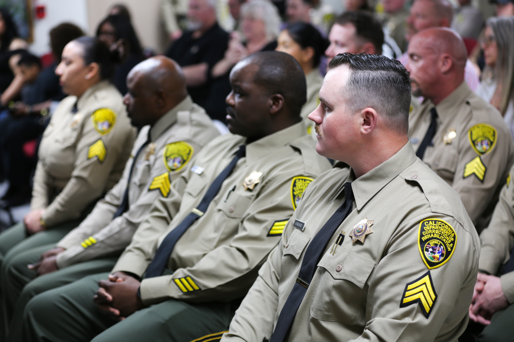 Sergeants at the promotion ceremony at MCSP in Ione.
