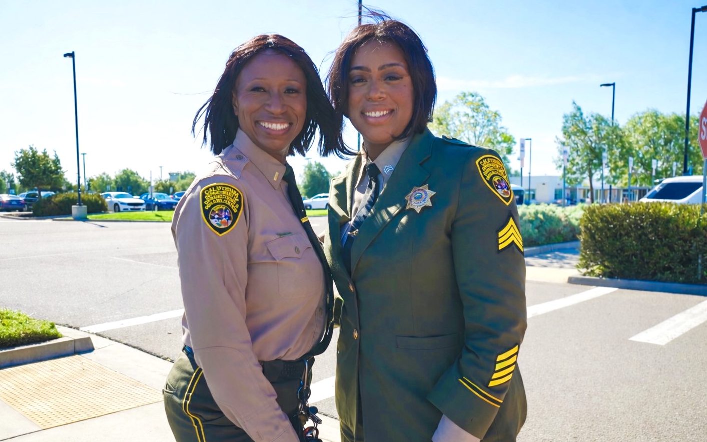 Mother Monique Willams with her daughter J. Thomas, a sergeant at CHCF.