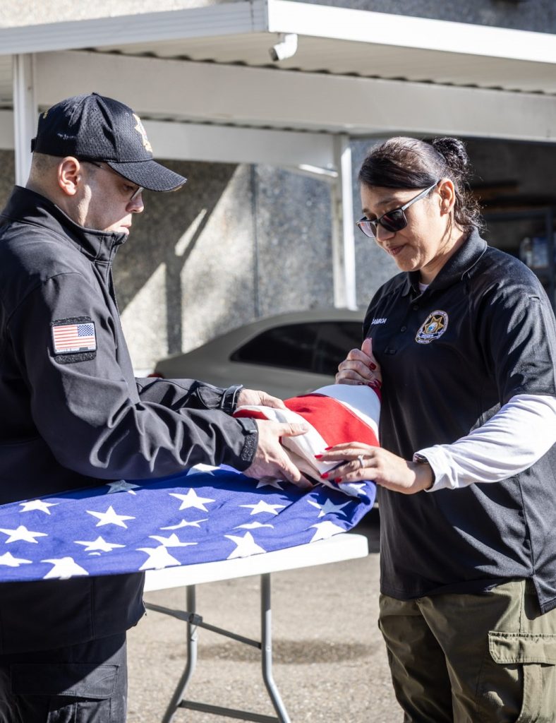 CSP-Solano train on flag folding for the Honor Guard.