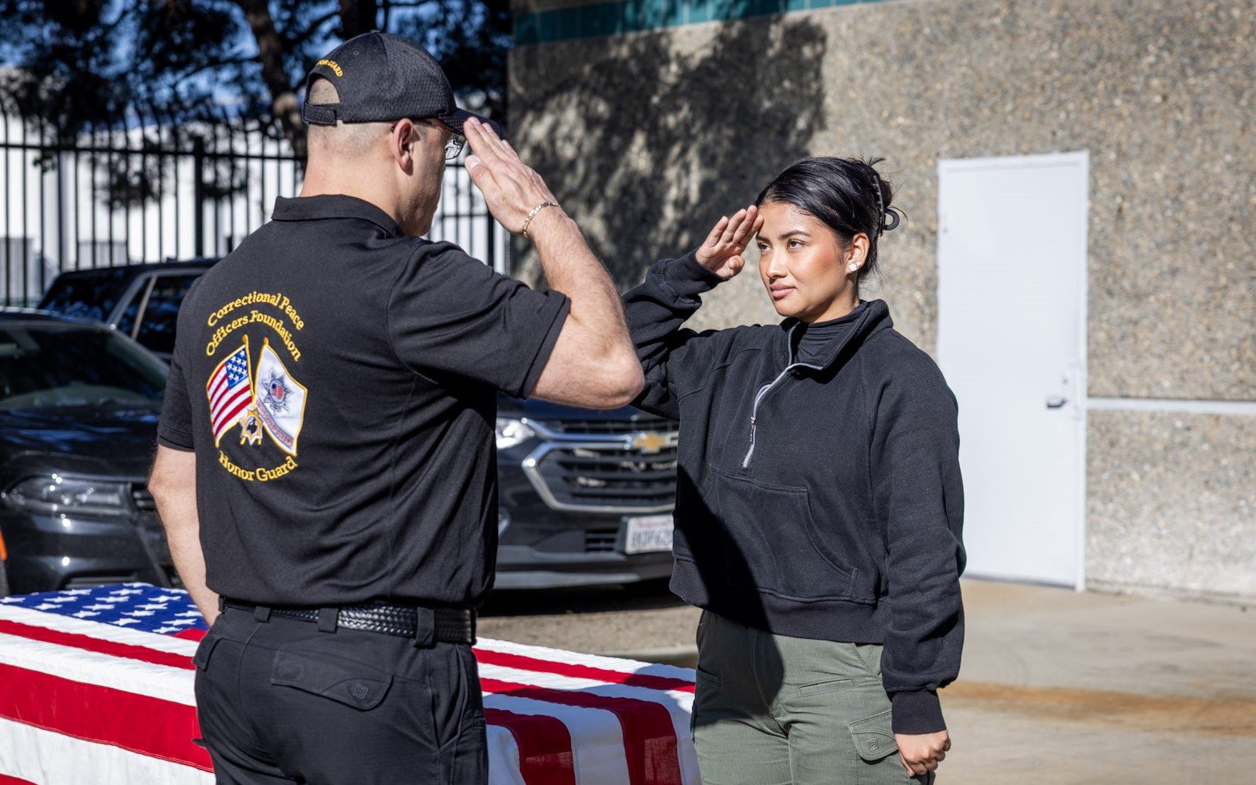 CSP-Solano Honor Guard member trains with CPOF.