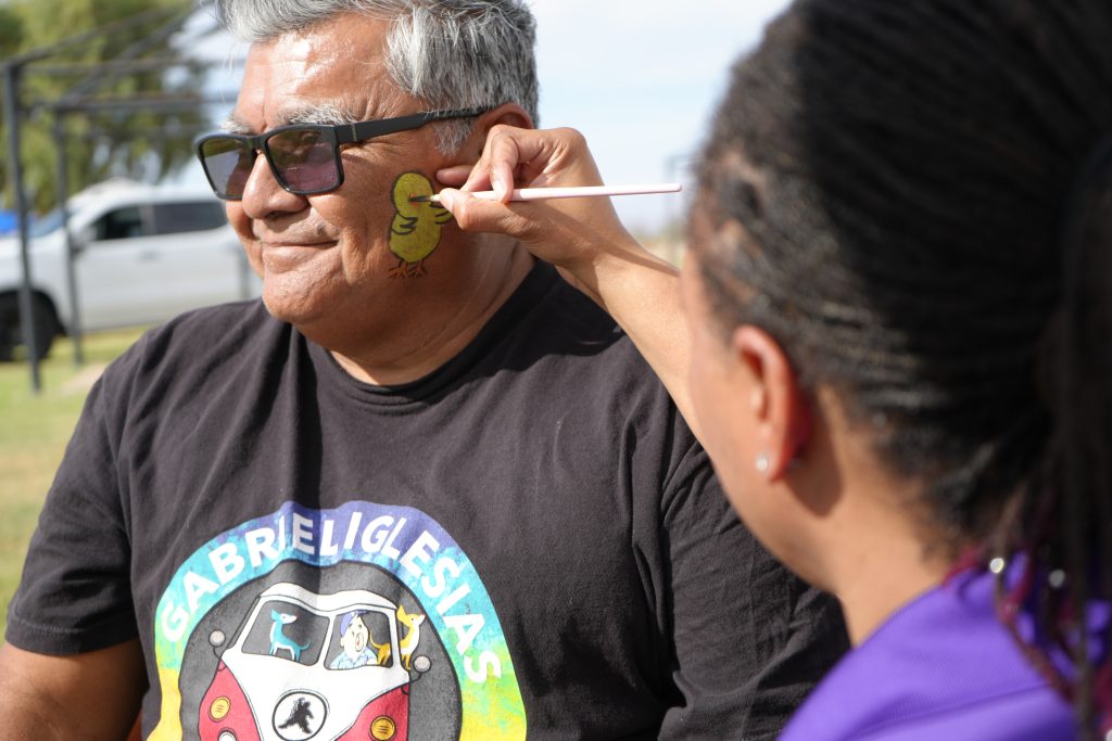 Face painting at Centinela State Prison for a Junior Academy.
