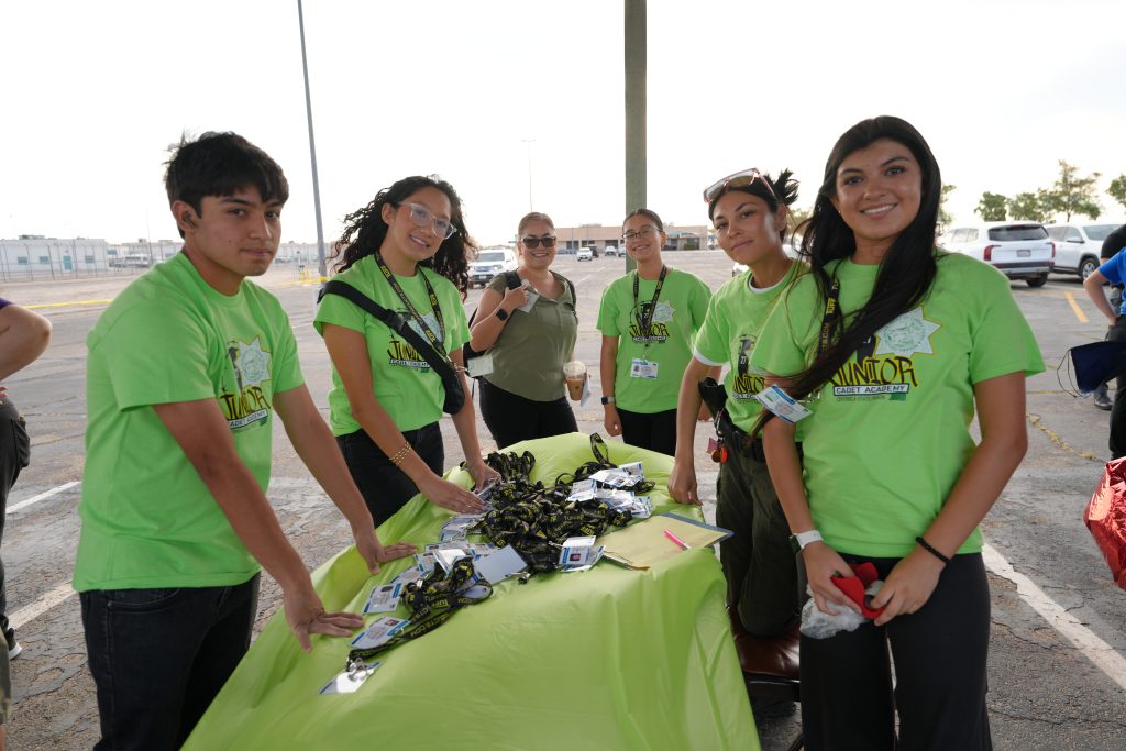 Children wearing green attend the Junior Academy at Centinela State Prison.