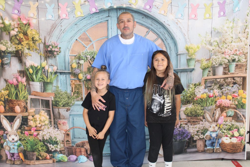 Easter photos with families at Centinela State Prison. 