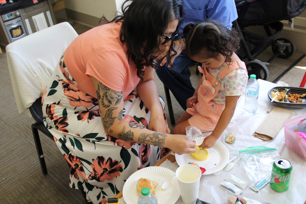 Decorating eggs at CHCF in Stockton.