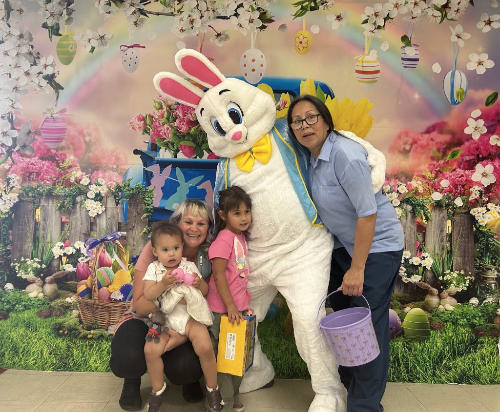A family photo with the Easter bunny at CIW.