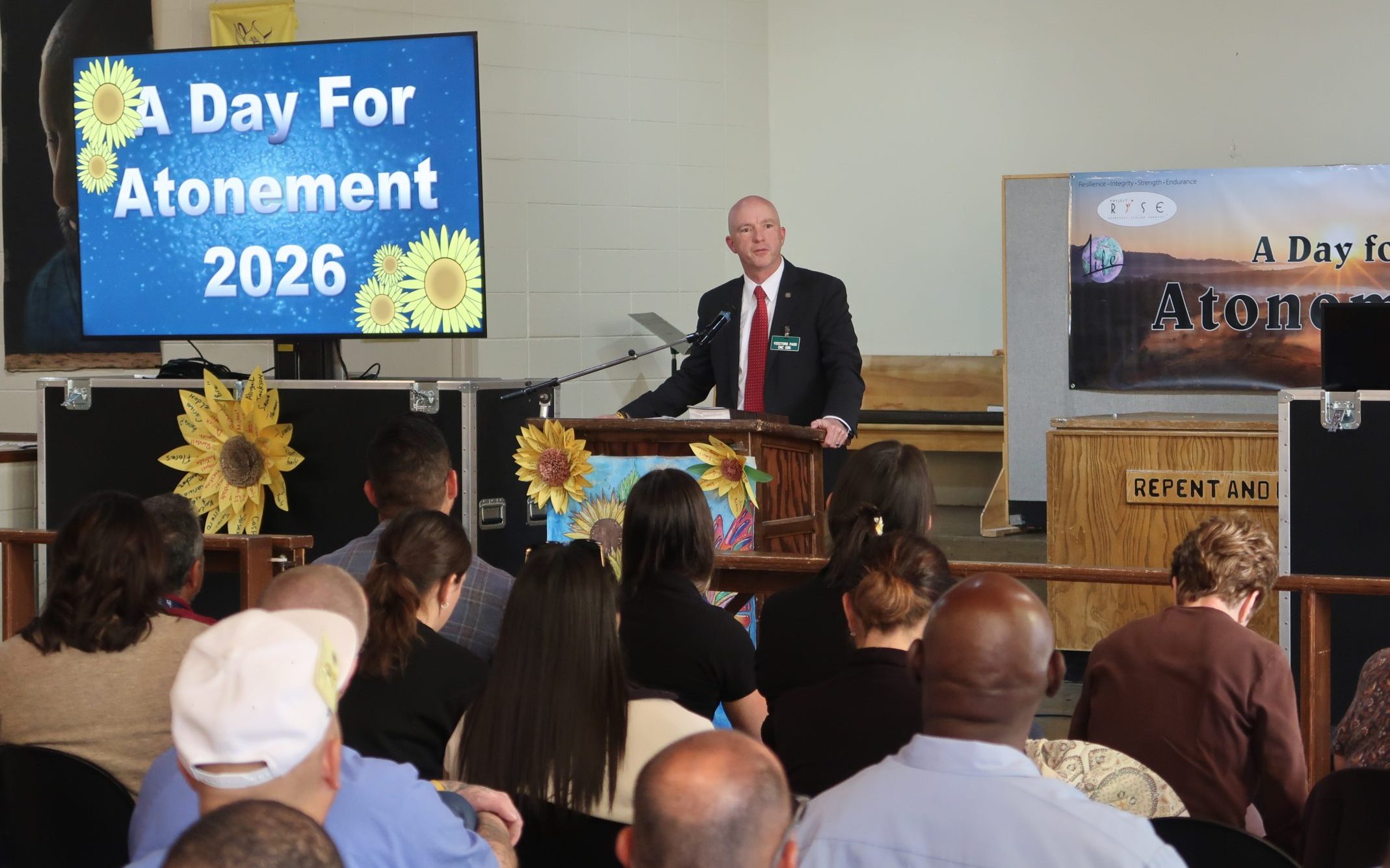 District attorney speaks at Day for Atonement at CMC in San Luis Obispo.