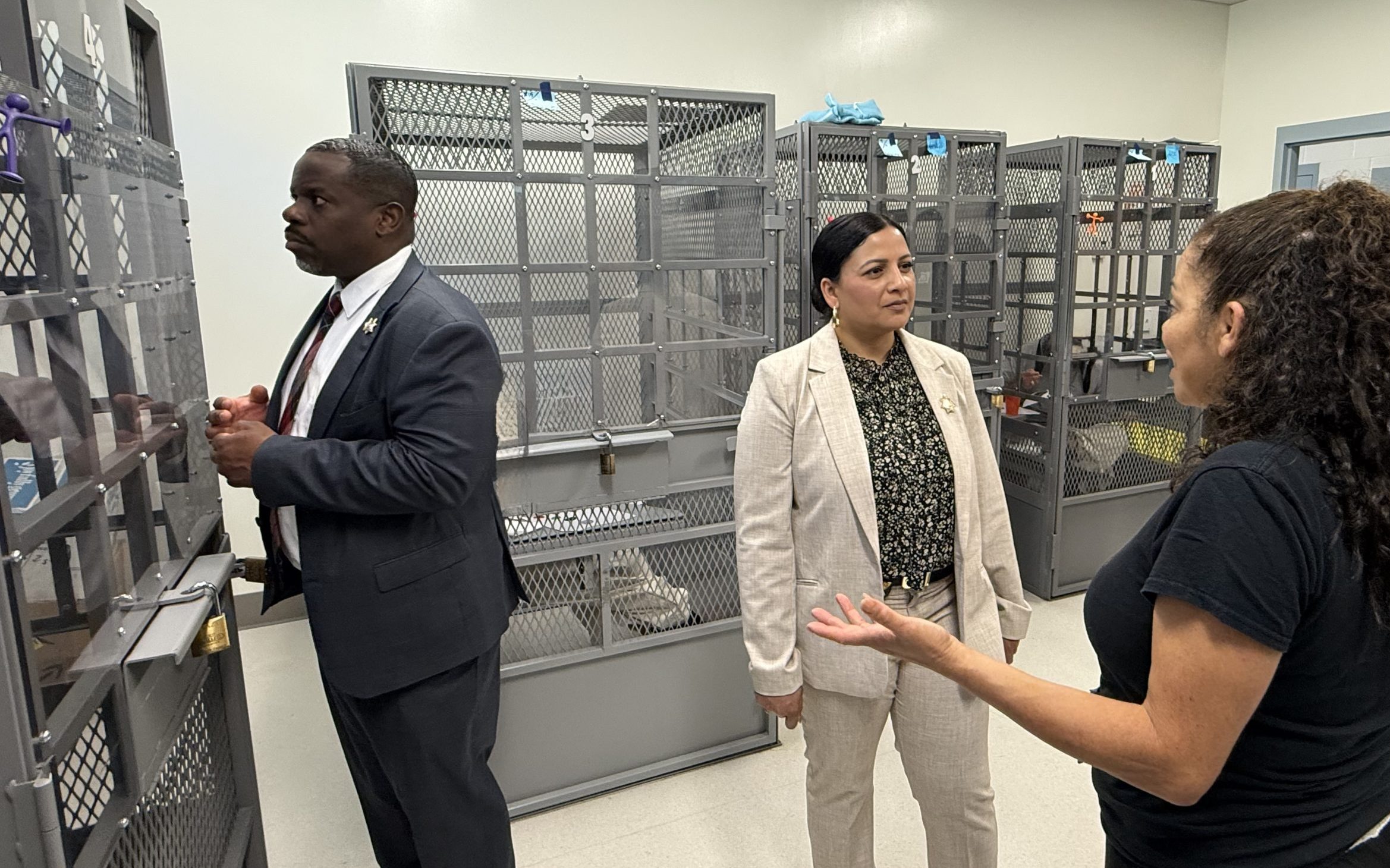 Undersecretary Jason Johnson with staff and people from the Creative Acts VR program at CMC.