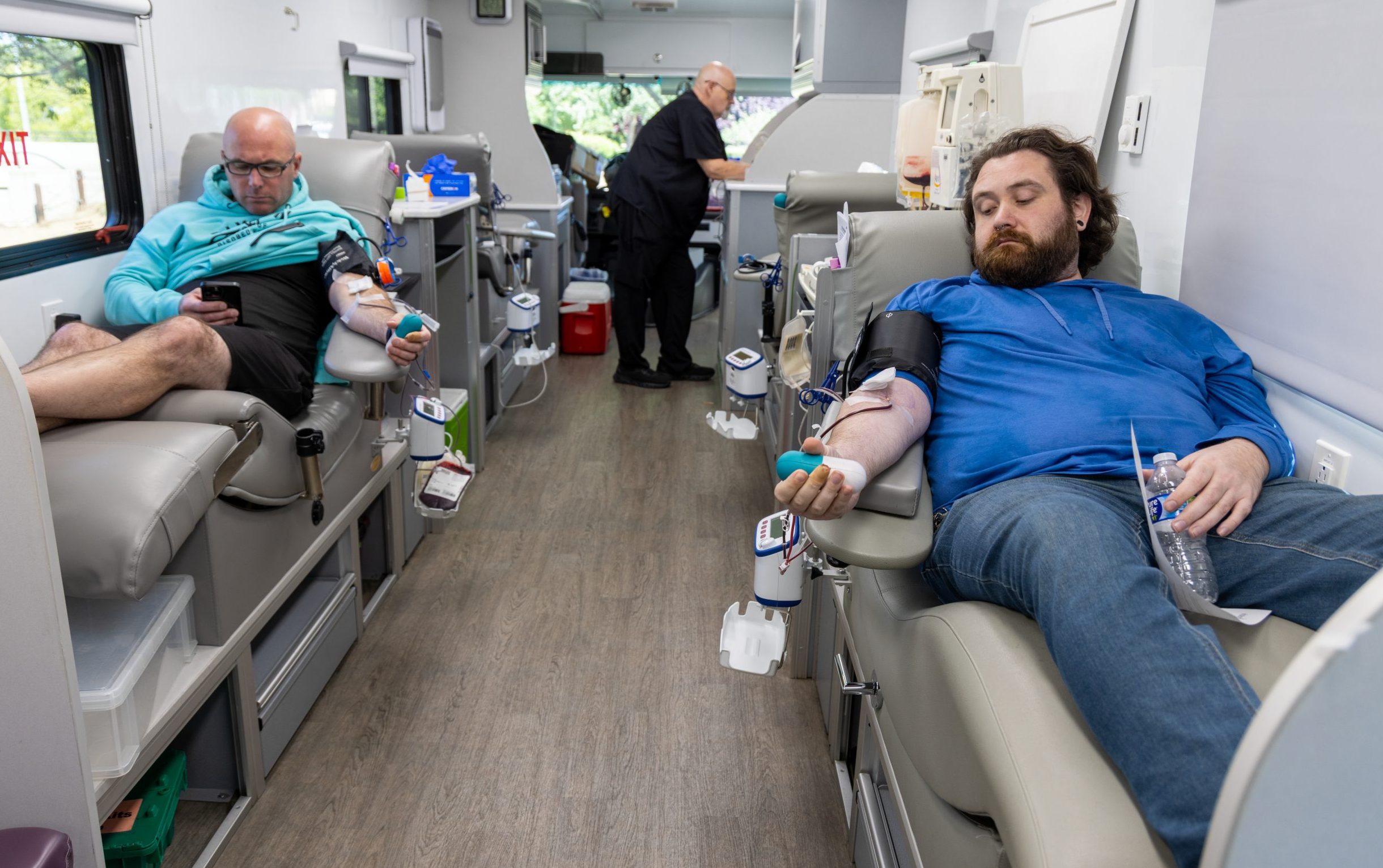 Headquarters (HQ) staff in Elk Grove donated blood during an April 29, 2026, blood drive.